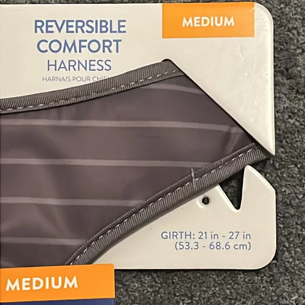 Dog Harness Top Paw Reversible Comfort in Gray stripes NWT